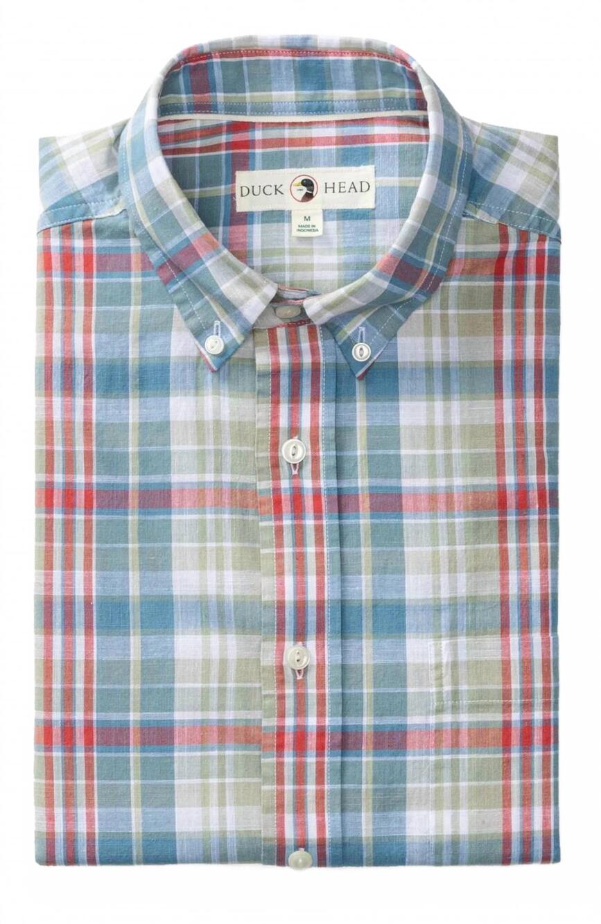 NEW DUCK HEAD men's cotton chambray sport shirt in sunwashed blue